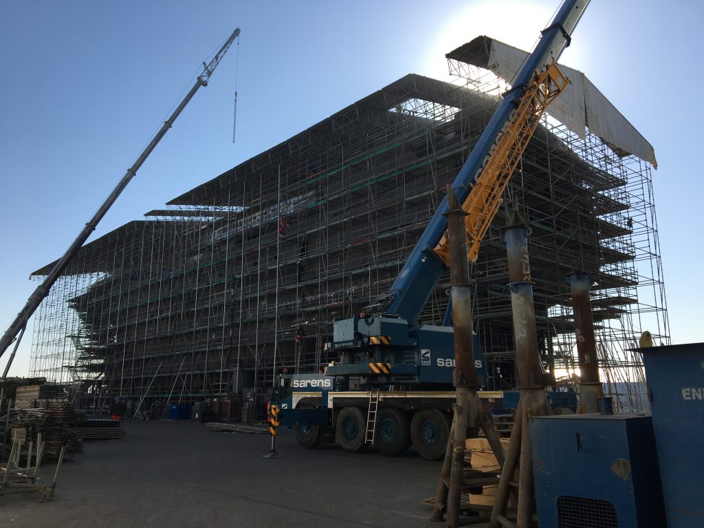 Rusztowanie SKYER - zadaszenie tymczasowe sekcji - stocznia