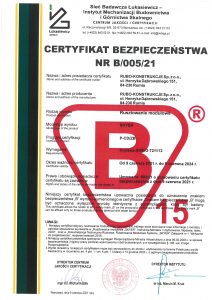 Rubo SKYER - Certyfikat bezpieczeństwa B